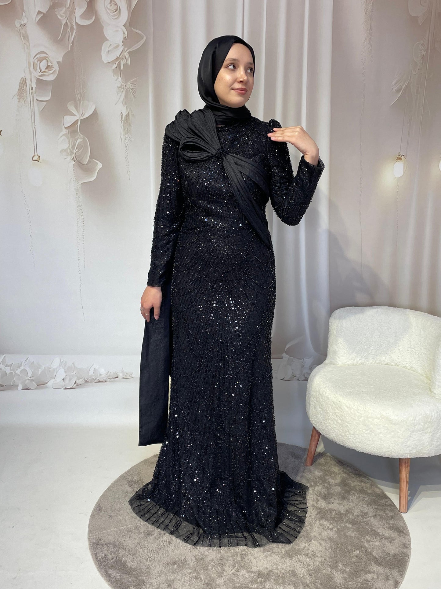 Siyah İnci Tesettür Abiye
