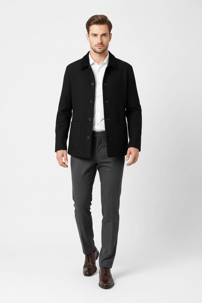 Overshirt Yün Kadife Yaka Ceket