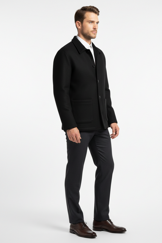 Overshirt Yün Kadife Yaka Ceket
